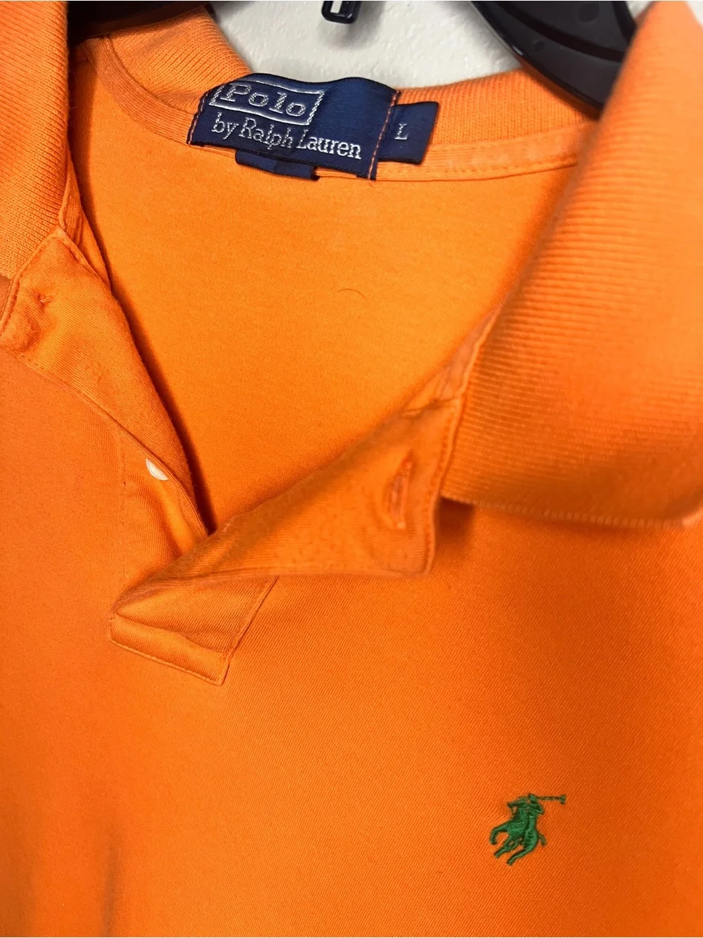 Ralph Lauren Orange Polo with Green Pony Embroidery